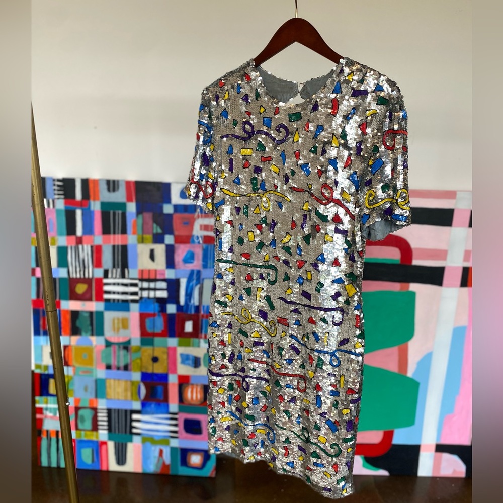 1980s vintage sparkle sequin party dress